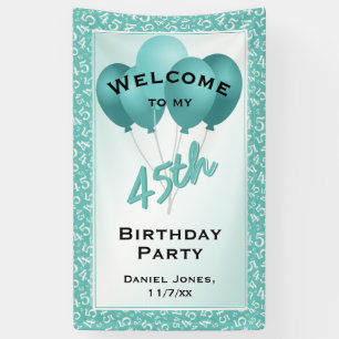 Lona Bienvenidos a mi 45ª fiesta de cumpleaños - Verd