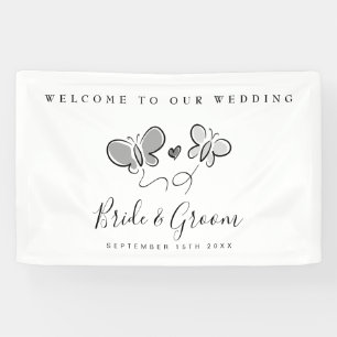 Lona Bienvenidos a nuestra divertida fiesta de bodas.