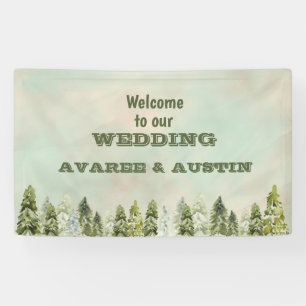 Lona Bienvenidos a nuestro bosque Boda