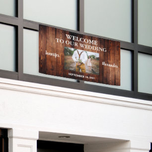 Lona Bienvenidos a nuestro cartel de boda de fotografía