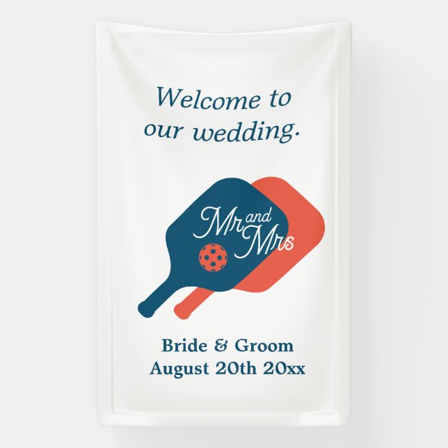 Lona Bienvenidos a nuestro divertido cartel de boda de  (Vertical)