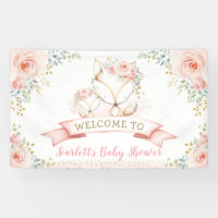 Bienvenidos a Rubor Gold Floral Fox Woodland Baby 