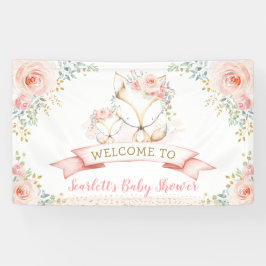 Lona Bienvenidos a Rubor Gold Floral Fox Woodland Baby 