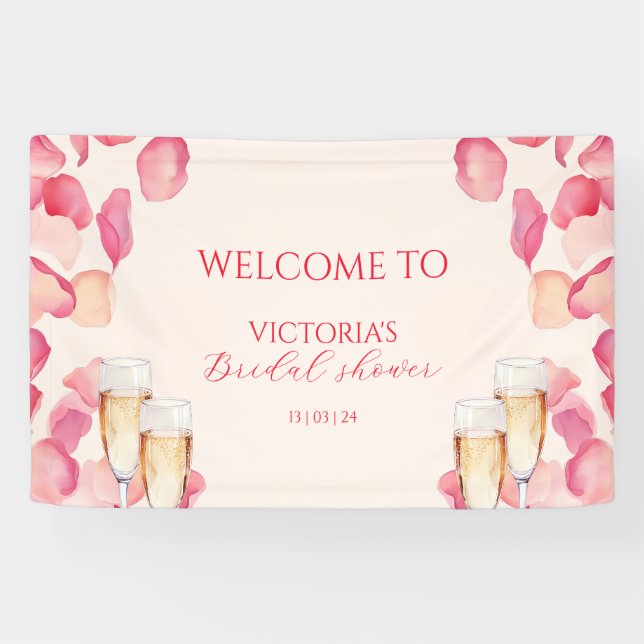 Lona Bienvenidos a Rubor Pink Petals & Prosecco Bridal  (Horizontal)