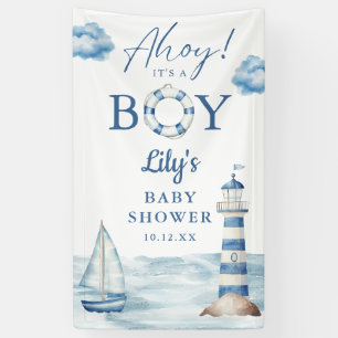 Lona Bienvenidos Ahoy Es Un Niño Baby Shower