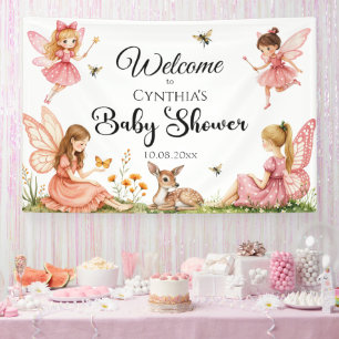 Lona Bienvenidos al Baby Shower Charming Fairies Woodla
