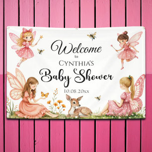 Lona Bienvenidos al Baby Shower Charming Fairies Woodla