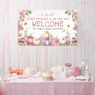 Lona Bienvenidos al Baby Shower de otoño con las calaba