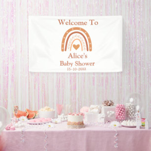 Lona Bienvenidos al Baby Shower Terracota and Peach Rai