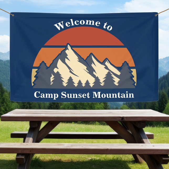 Lona Bienvenidos al campamento natural personalizado Mo (Subido por el creador)