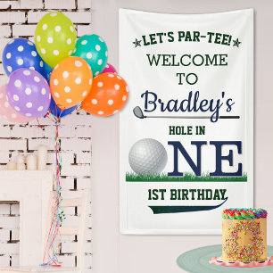 Lona Bienvenidos al Primer Cumpleaños del Golf PAR-TEE