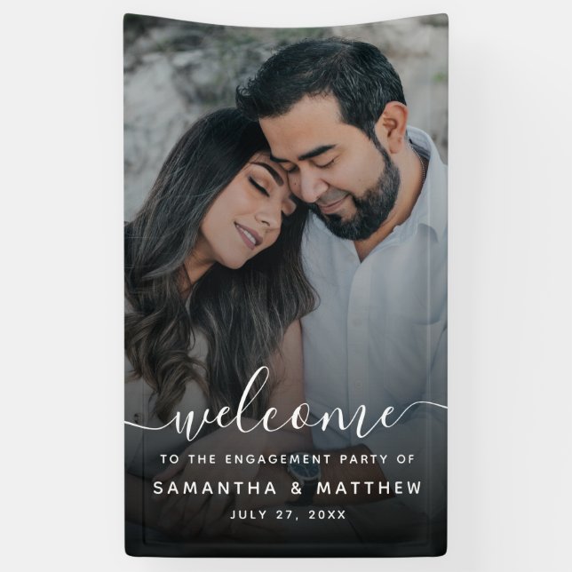 Lona Bienvenidos al Rótulo de Banner de Compromiso con  (Vertical)