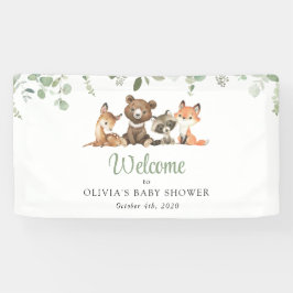 Lona Bienvenidos animales de Woodland, Bosque, Bienveni