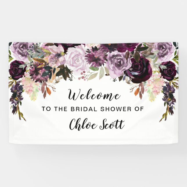 Lona Bienvenidos Boho Watercolor Floral Bridal Shower (Horizontal)
