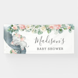 Lona Bienvenidos Chicas de Floral Greenery Elephant Bab