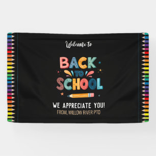 Lona Bienvenidos de vuelta a la escuela - Aula brillant
