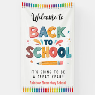Lona Bienvenidos de vuelta a la escuela, Primer día de