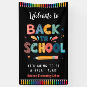Lona Bienvenidos de vuelta a la escuela, Primer día de