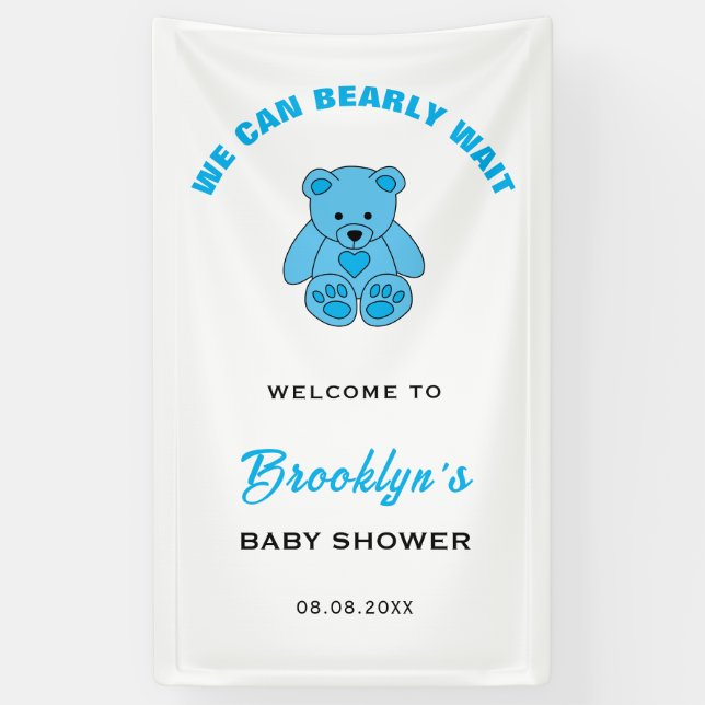 Lona Bienvenidos Podemos Esperar A Que Teddy Bear Baby  (Vertical)