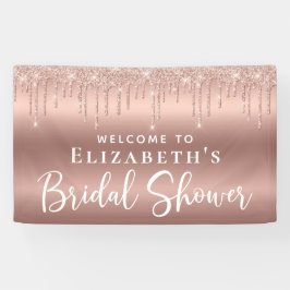 Lona Bienvenidos Rosa de ducha de novia Purpurina de or