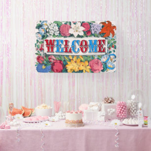 Lona Bienvenidos Rosas Lilies Flower Garden