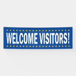 Lona Bienvenidos visitantes con estrellas