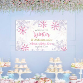 Lona Bienvenidos Winter Wonderland Baby Shower Snowflak