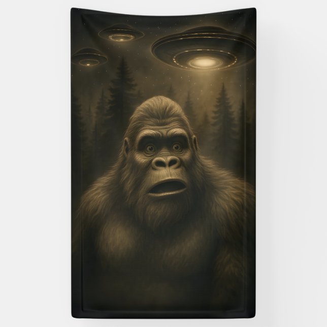 Lona Bigfoot Sasquatch Alien UFO Funny (Vertical)