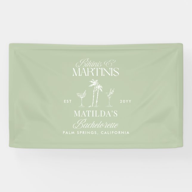 Lona Bikinis y martinis Elegante soltera vintage (Horizontal)