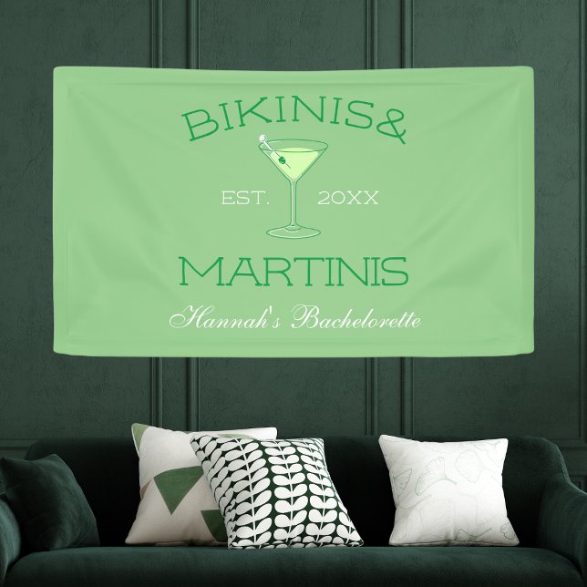 Lona Bikinis Y Martinis Green Beach Bachelorette (Bikinis And Martinis Green Beach Bachelorette Banner)