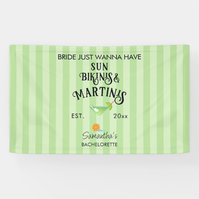 Lona Billar tropical de bikinis y martinis (Horizontal)