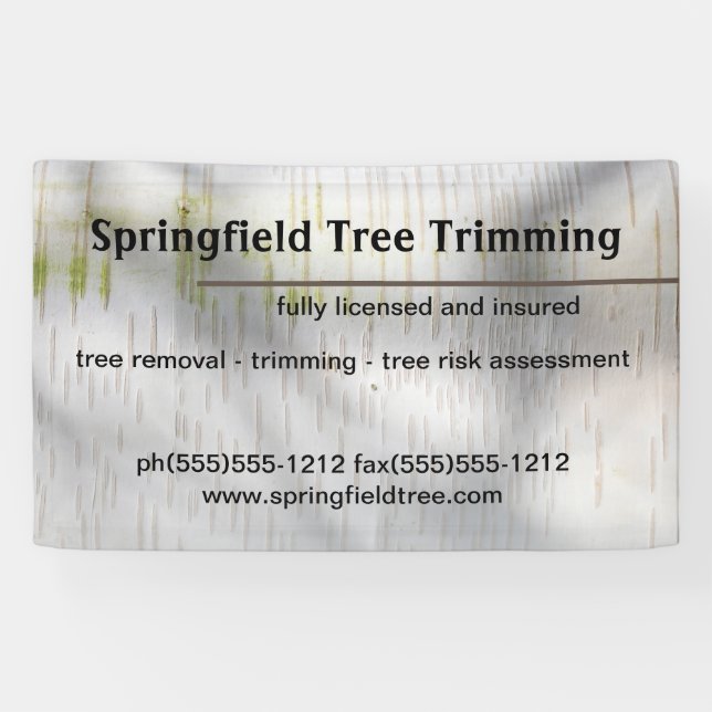 Lona Birch Bark Rustic Nature Personalizado (Horizontal)