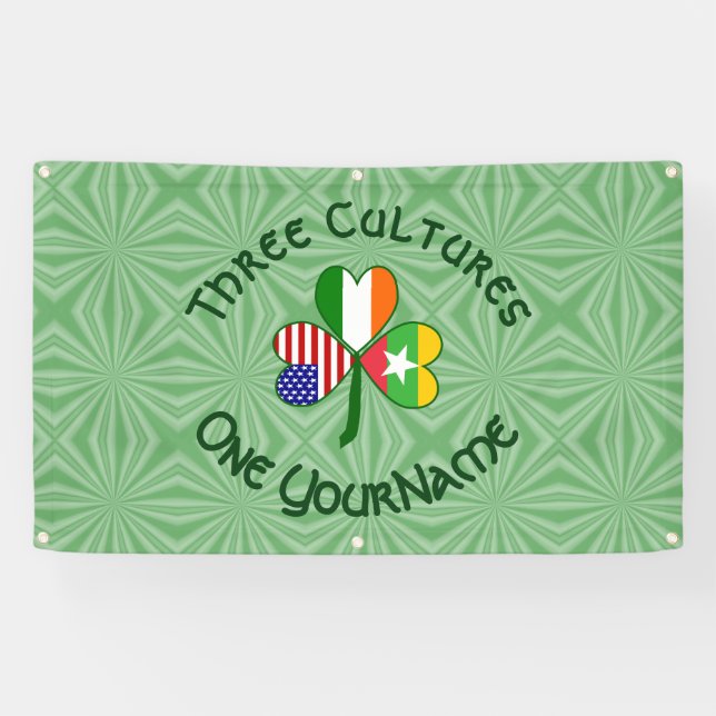 Lona Birmania Myanmar Irlanda Estados Unidos bandera de (Horizontal)