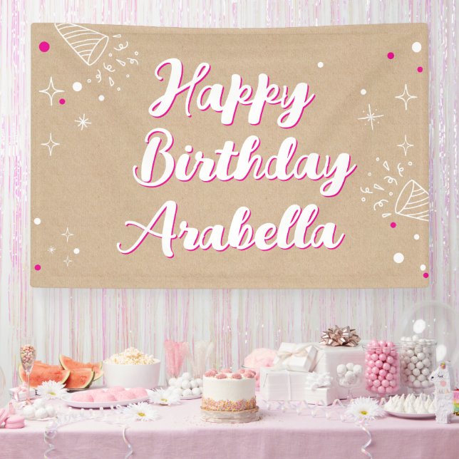 Lona Birthday Name Banner - Painted Style Photo Wall (Fiesta)