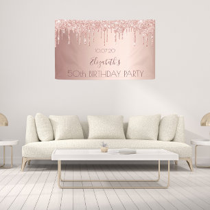 Lona Birthday party rose gold glitter drips
