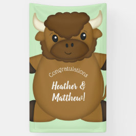 Lona Bison Buffalo Baby Shower Green
