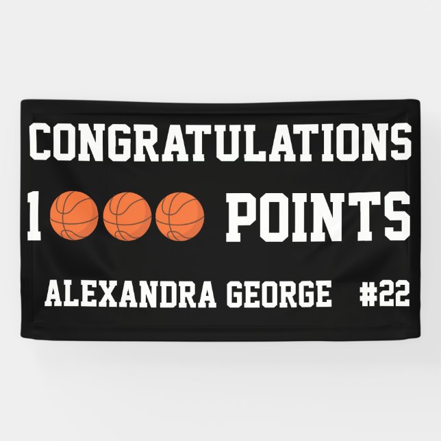 Lona Black 1000 Basketball Career Points Scorer Player (Horizontal)