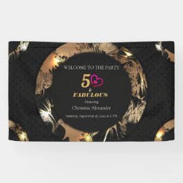 Lona Black and Gold 50th Birthday Party ClassicInvit