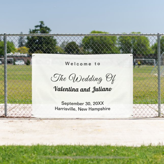 Lona Black and White Wedding Banner (in situ)