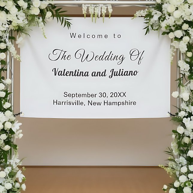 Lona Black and White Wedding Banner (Typography style black and white wedding banner)