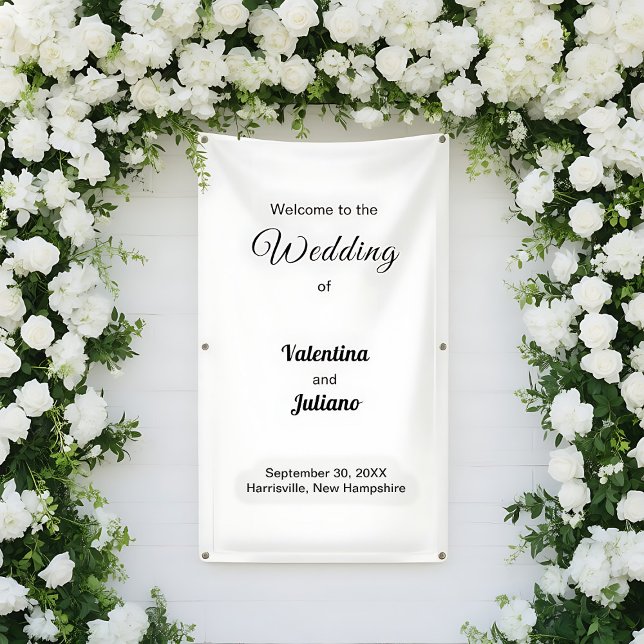 Lona Black and White Wedding Portrait Banner (Typography style black and white wedding portrait banner)