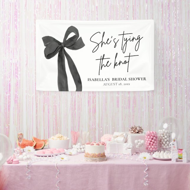 Lona Black Bow está atando la ducha nupcial (Fiesta)