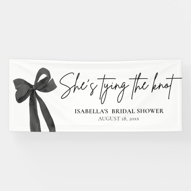 Lona Black Bow está atando la ducha nupcial (Horizontal)