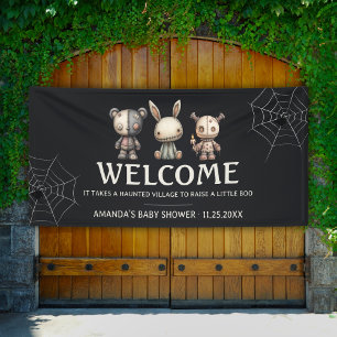 Lona Black Cute Halloween Baby Shower Welcome Vinyl