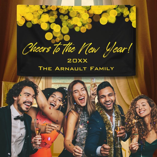 Lona Black Golden Bokeh aviva el Año Nuevo (Subido por el creador)