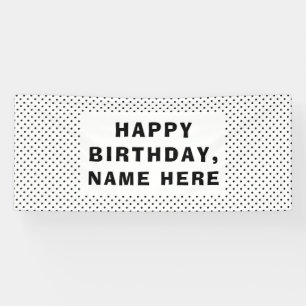 Lona Black Polka Dots Happy Birday