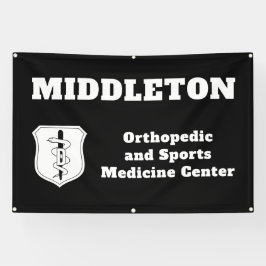 Lona Black Promotional Business Banner with Logo