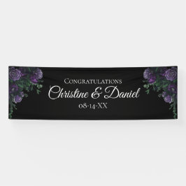 Lona Black Purple Floral Elegant Wedding Gótico