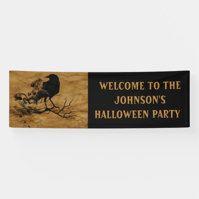 Lona Black Raven Magic Halloween Party  (Horizontal)