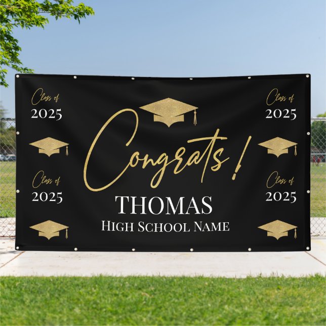 Lona Black Step and repeat Graduation Backdrop banner  (Afuera)